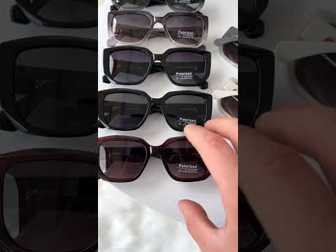 Стильні окуляри сонцезахисні жіночі Polarized у фігурній оправі, Молочні, видео 1