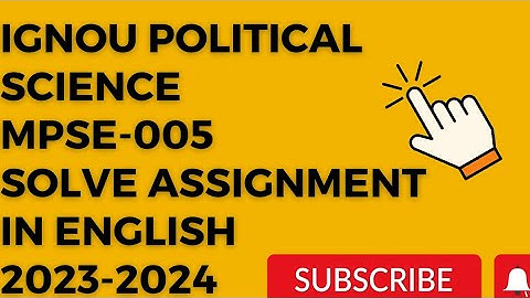 MPSE-005 IGNOU SOLVED ASSIGNMENT IN ENGLISH ||Mpse005 solved assignment 2023-2024