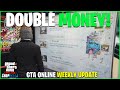BIG BONUSES! GTA ONLINE WEEKLY UPDATE! DOUBLE MONEY, DISCOUNTS + NEW CONTENT