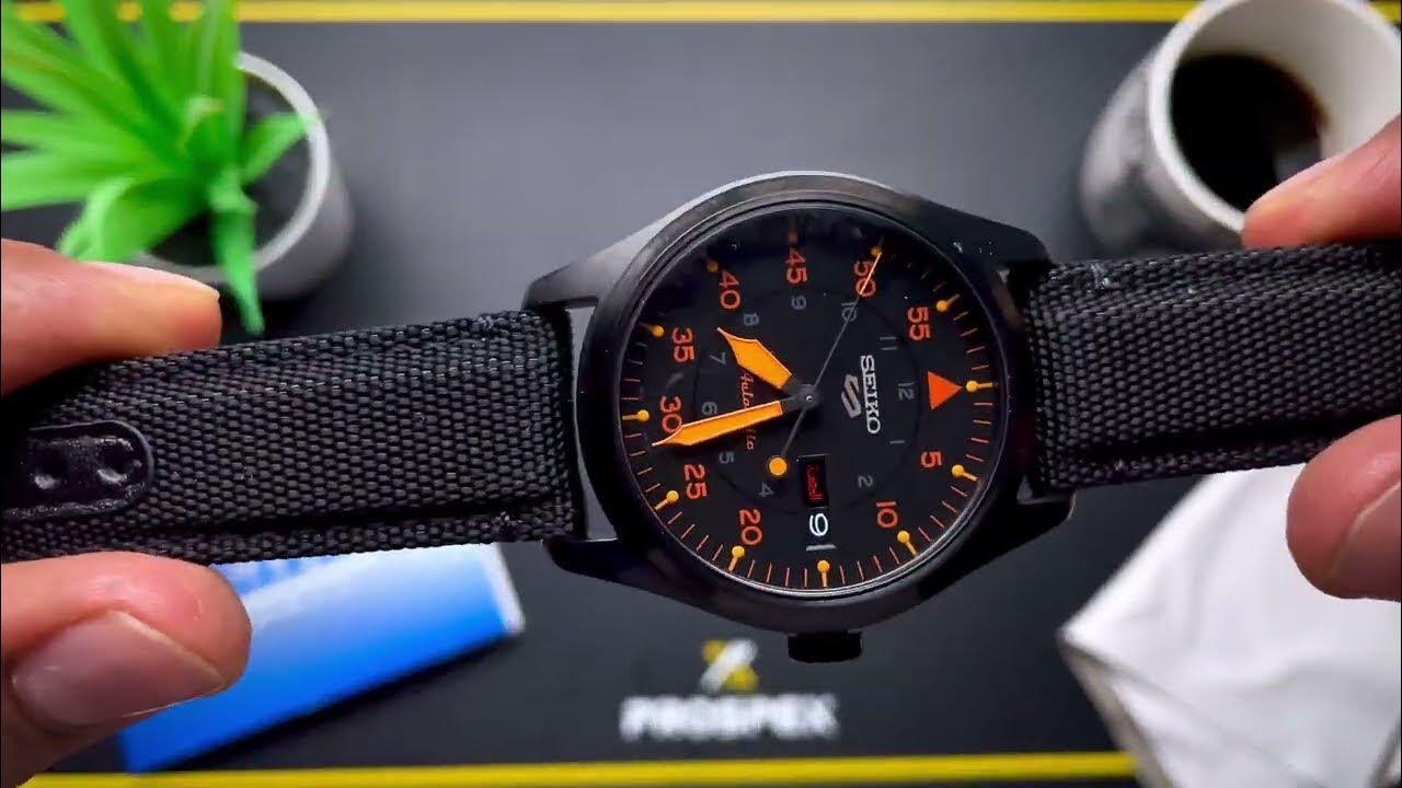 military seiko 5 SRPH33K1 black edition سيكو ٥ الجديده العسكريه المميزة  بالاصدار الاسود - YouTube