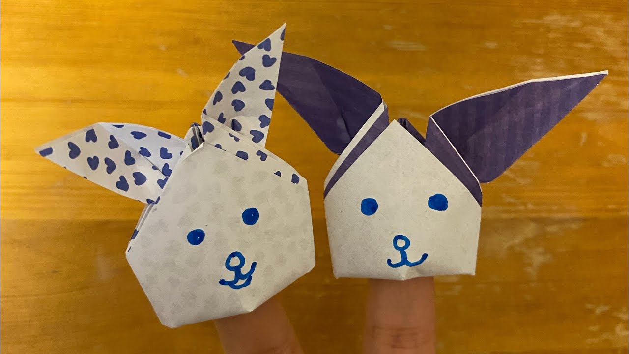 Puppet Rabbit Origami Origami: How to make Easter Bunny Finger Puppet - YouTube