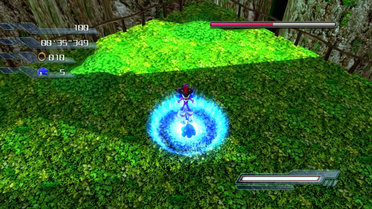 Sonic vs. Shadow in Green Forest... in Sonic '06 (Release) - This map was thrown together just to see how a boss in an arena like this would play out in Sonic '06's engine.