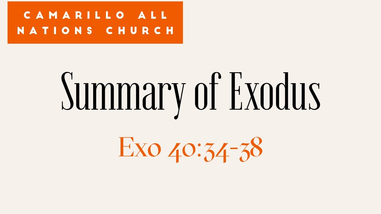 Summary of Exodus Exo 40:34-38 Pastor Ray Kwon - YouTube