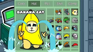 Banana cat in Among Us ◉ funny animation - 1000 iQ impostor