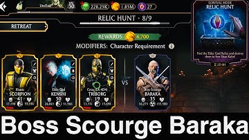 Shao Kahn’s Relic Hunt Walkthrough Gameplay | Boss Scourge Baraka MK Mobile