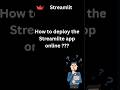 How to deploy streamlit app online?  #coding #python #app #deployment