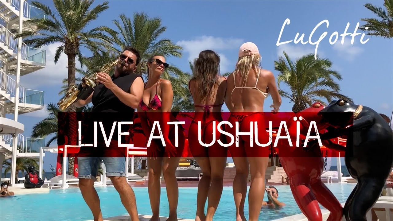 Susy Gala y Eliana bailan con LuGotti mientras toca el saxofón en Ushuaïa Ibiza