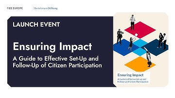Ensuring Impact: A Guide to Effective Set-up and Follow-up of Citizen Participation