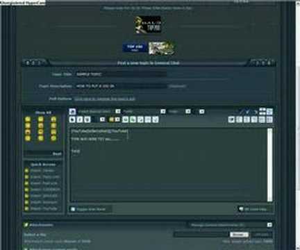 How to Put a Video in a Forum Topic