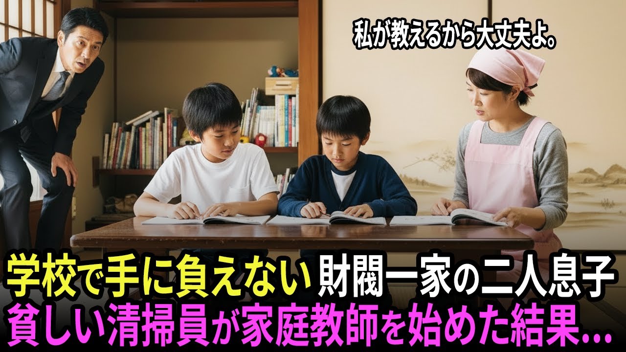 学校で手に負えない財閥一家の二人息子、貧しい清掃員が家庭教師を始めた結果...