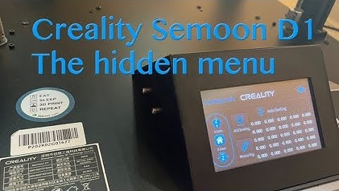 Creality Sermoon D1 the hidden Auto Bed Leveling Menu
