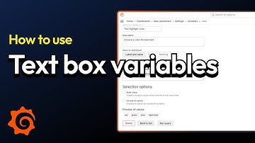 How to use text box variables in Grafana dashboards