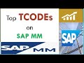 Sap mm transaction codes  top useful transaction codes in sap material management  tcode in sap mm
