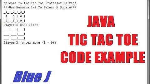 Java Tic Tac Toe Game - Code Example (NO GUI)