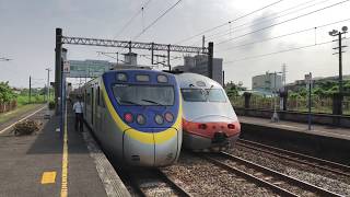 114次自強號新市站通過(超越3142次區間車(EMU800))