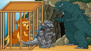 Atomic Godzilla, Nuclear Shin Kong Skeletons in the cave - MechaGodzilla Buff in Animation Cartoon!