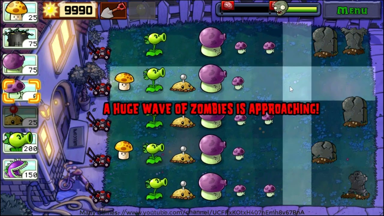 Hoa Quả Nổi Giận 🧟‍♀️ Plants Vs Zombies Adventure Night Level 4 - Youtube