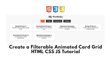 Create a Filterable Animated Card Grid | HTML CSS JS Tutorial