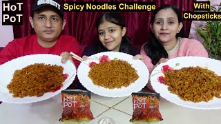 HOTPOT 2X Ramen Noodles Challenge With Chopsticks