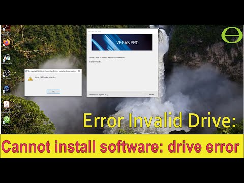 Cannot install software - invalid drive error message - solved.