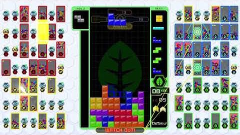 my tetris line clear sends 9 lines in tetris 99 teams!!!