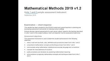 Unit 1&2 Exam Solutions (Math Methods Non-Technology QCAA Official Sample Paper)