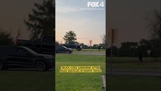 Truck goes airborne after Texas road buckles