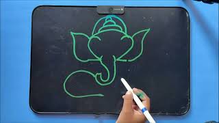 Cara Menggambar Dewa Ganesha Langkah demi Langkah di LCD Nomor Mudah 22 Menggambar Dewa Ganesha d...