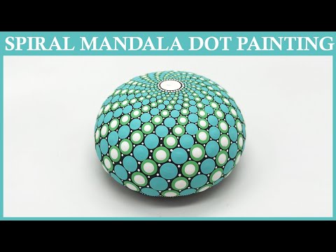 Easy - How to Paint Spiral Mandala Dot Painting Art - Tutorial Guide Dotting Acrylic Paint Artist