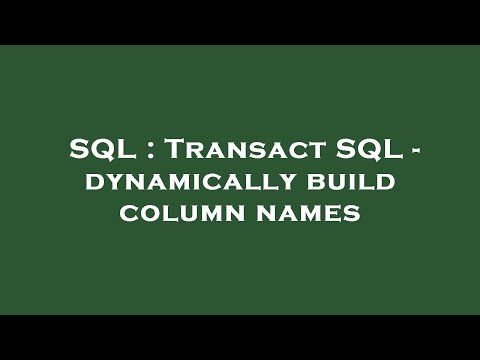 SQL : Transact