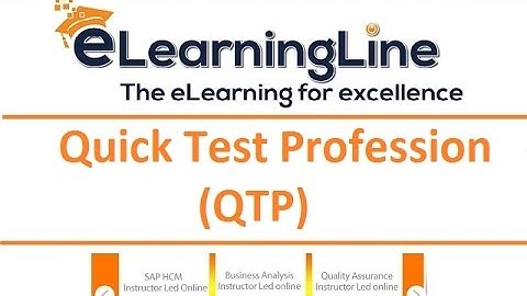 QTP Introduction DEMO –  By elearningline