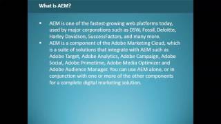 AEM/CQ5 Online Training DEMO@ www.trainingsupports.com