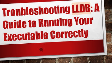 Troubleshooting LLDB: A Guide to Running Your Executable Correctly