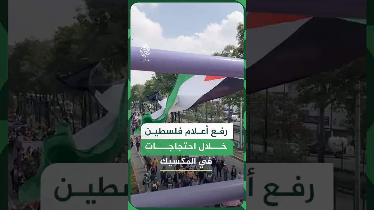 خلال احتجاجات في محيط ملعب افتتاح كأس العالم 2026.. ناشطون يرفعون أعلام فلسطين
