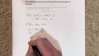 Find inflection points and intervals of concavity given a function