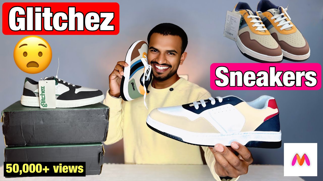 Myntra Glitchez men colourblocked perforated sneakers for 2026 style | Shopping with Samrat 