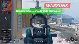 WARZONE...should an enemy take damage if hit with grapple hook?? Watch til the end!!!