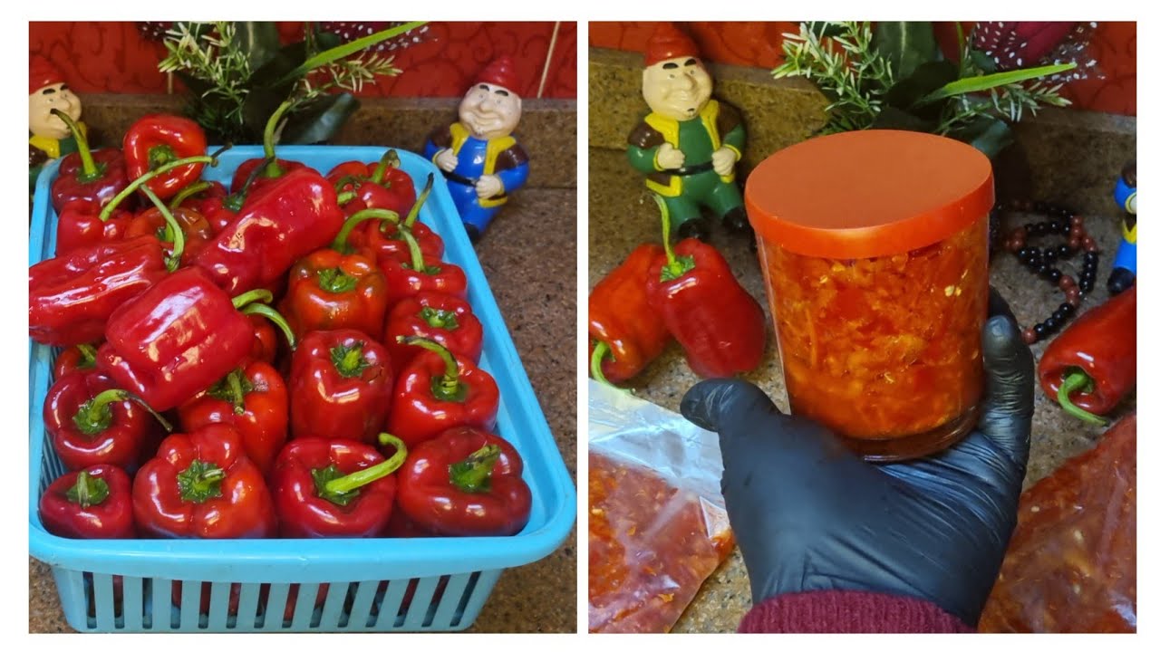 هريسه الفلفل الاحمر الحلو بكل تركاتها وأسرار حفظها من السنه  للسنه الحقوا الموسم بسرعه 🌶