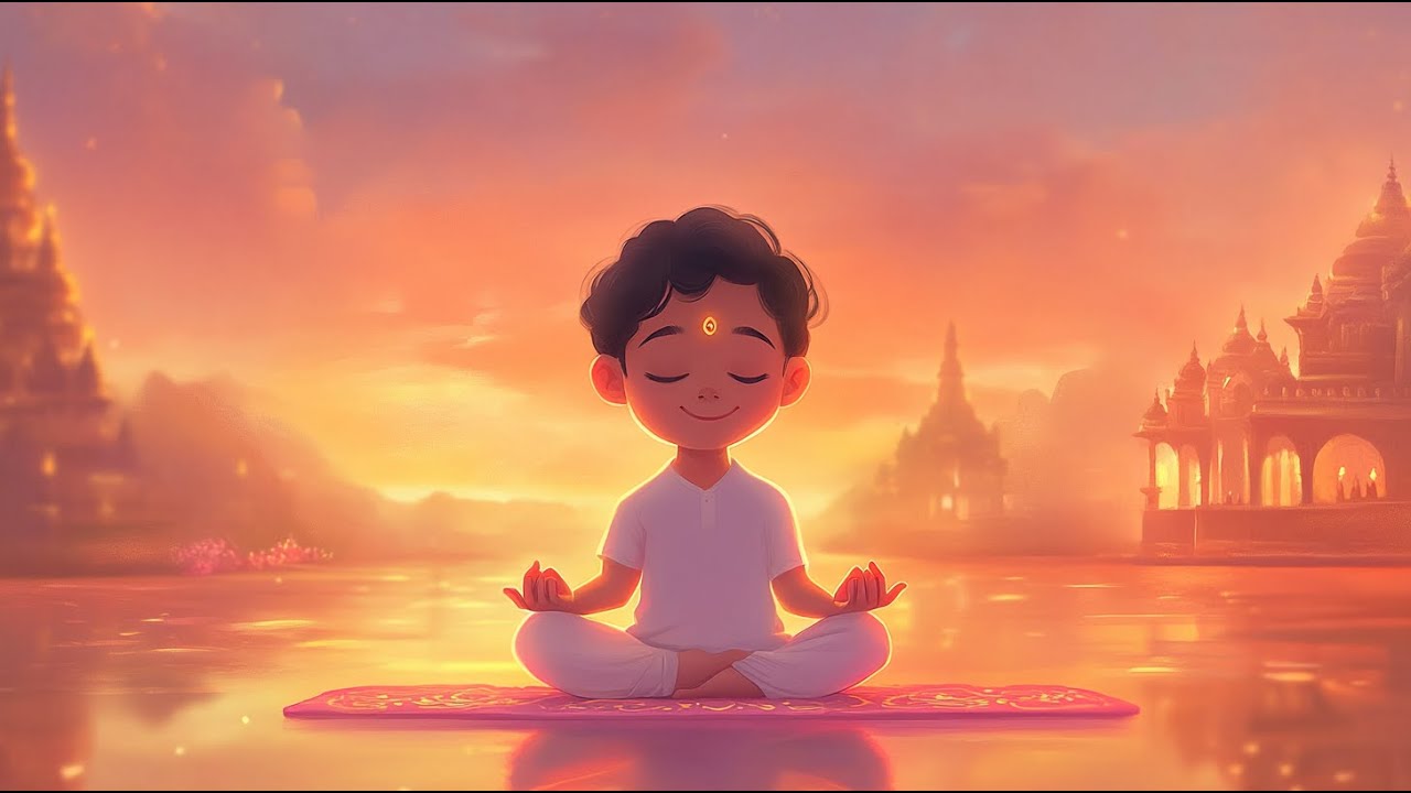 1 Hour Meditation for Kids | White Noise, Temple Bells, and Om Chanting ...