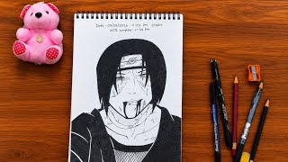 Itachi Uchiha Drawing Tutorial | Naruto Ink Art Timelapse .. #Itachi #Naruto #AnimeDrawing #Drawing