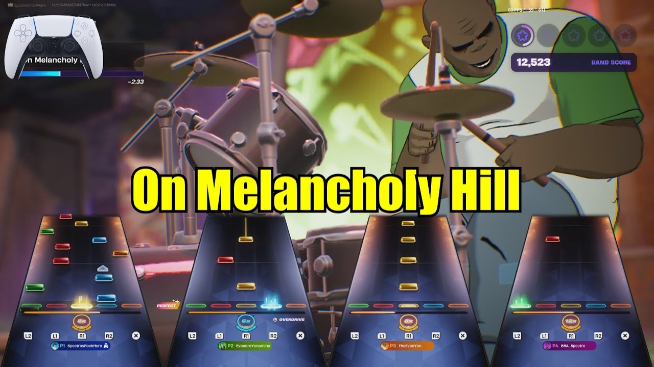 On Melancholy Hill by Gorillaz - Fortnite Festival Expert Full Band (Controller)