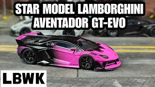 Review Star Model 1/64 Black Pink LBWK Lamborghini Aventador LP700-4 GT EVO