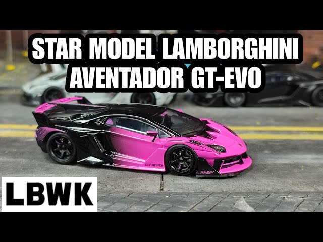 Review Star Model 1/64 Black Pink LBWK Lamborghini Aventador LP700