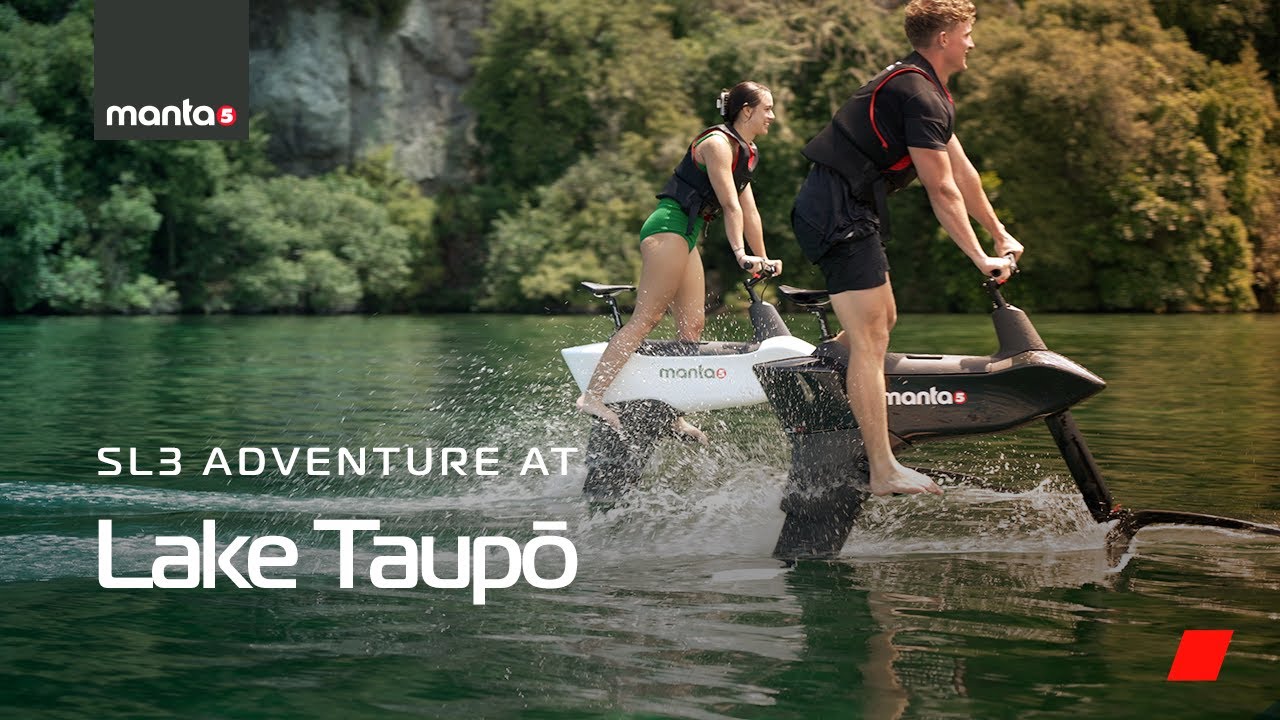 SL3 Adventure at Lake Taupō | Manta5 Hydrofoil Bikes - YouTube