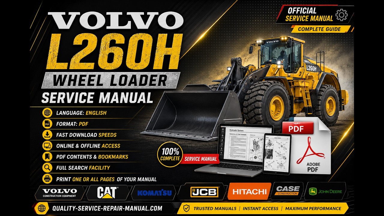Volvo L260H Wheel Loader Service Manual #volvomanual