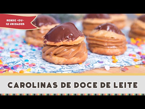 COMO FAZER CAROLINAS DE DOCE DE LEITE (Receita completa de Carolinas) - Receitas de Minuto #247