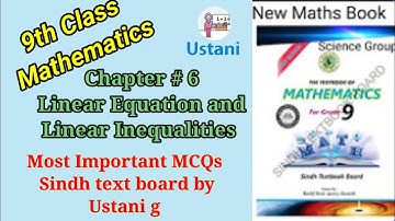 9th Class Maths Chap# 6 Linear Equation- Important Solved MCQs Karachi board by Ustani g