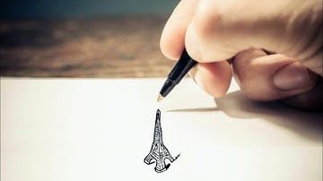 How to Draw The Eiffel Tower 3D trick Art