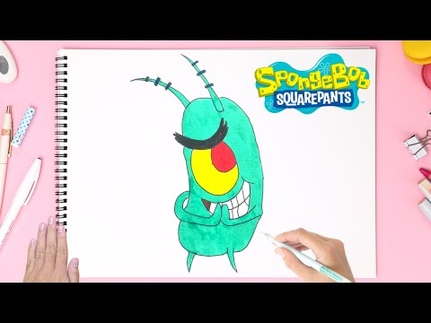 How to Draw Sheldon J. Plankton  | SpongeBob SquarePants | Super Easy Cartoon Drawing