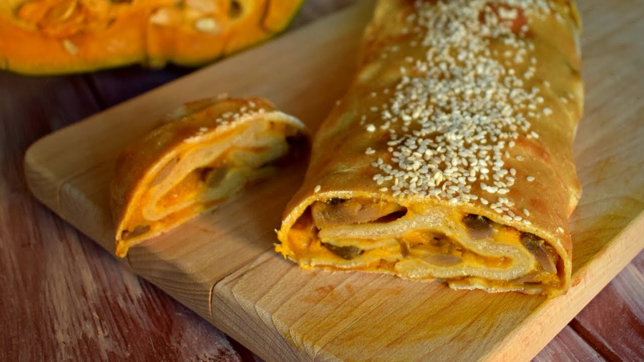 STRUDEL SALATO CON ZUCCA E FUNGHI - ricetta facile